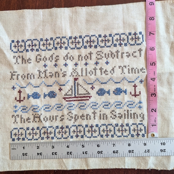Finished Cross Stitch Project Sampler. Unframed - Picture 3 of 5